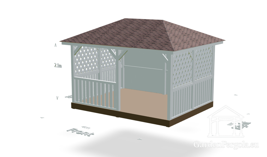 Paviljon 3x4 nelja kaldkatusega