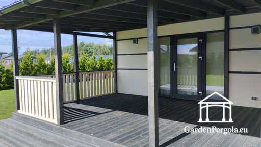 Premium tumehall aiapaviljoni varikatus metallkatusega 4x6m