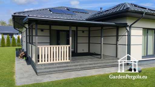 Premium tumehall aiapaviljoni varikatus metallkatusega 4x6m - garden gazebo pergola