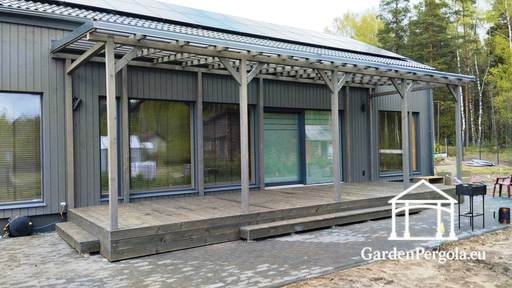 Majaga ühendatud varikatus 3x10m polükarbonaat - garden gazebo pergola
