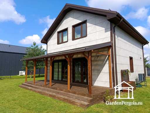 Looduslik 2,4 x 9 m puidust veranda ilma terrassita