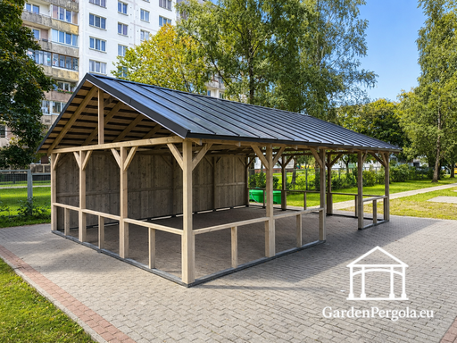 6x8 m looduslik puidust paviljon ilma põrandata - garden gazebo pergola