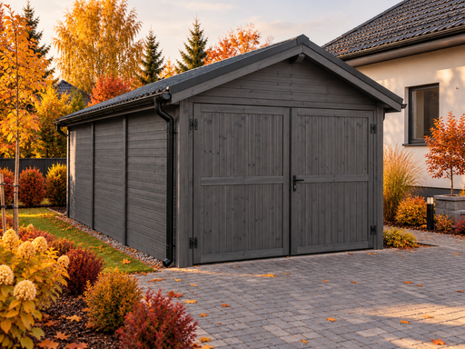 4 × 5 m puidust garaaž kahekaldelise metallkatusega - garden gazebo pergola