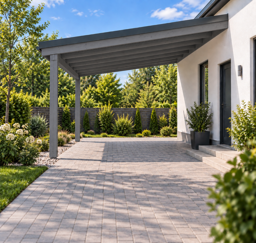 4x4 m majaga ühendatud puidust autovarjualune - garden gazebo pergola