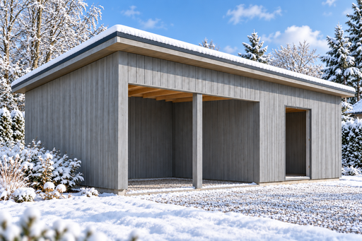 4 × 6 m puukuur ja aiakuur ühekaldelise katusega