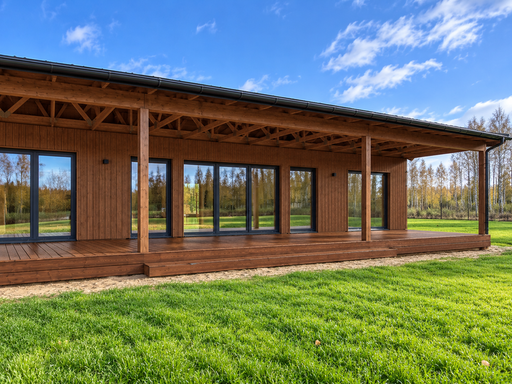 13 x 3 m looduslikust puidust terrass astmega