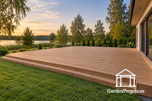 Looduslikust puidust terrass, saadaval suurustes kuni umbes 60 m² - garden gazebo pergola